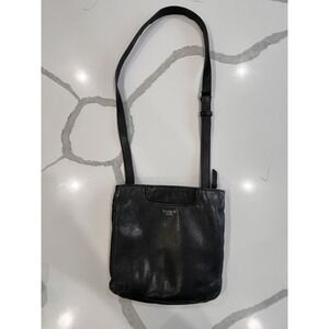 Margot Black Leather Pebbled Crossbody Shoulder Bag Purse